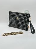 Chanell Clutch Tuvit Siyah/Gri