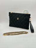 Chanell Clutch Tuvit Siyah