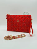 Chanell Clutch Tuvit Kırmızı