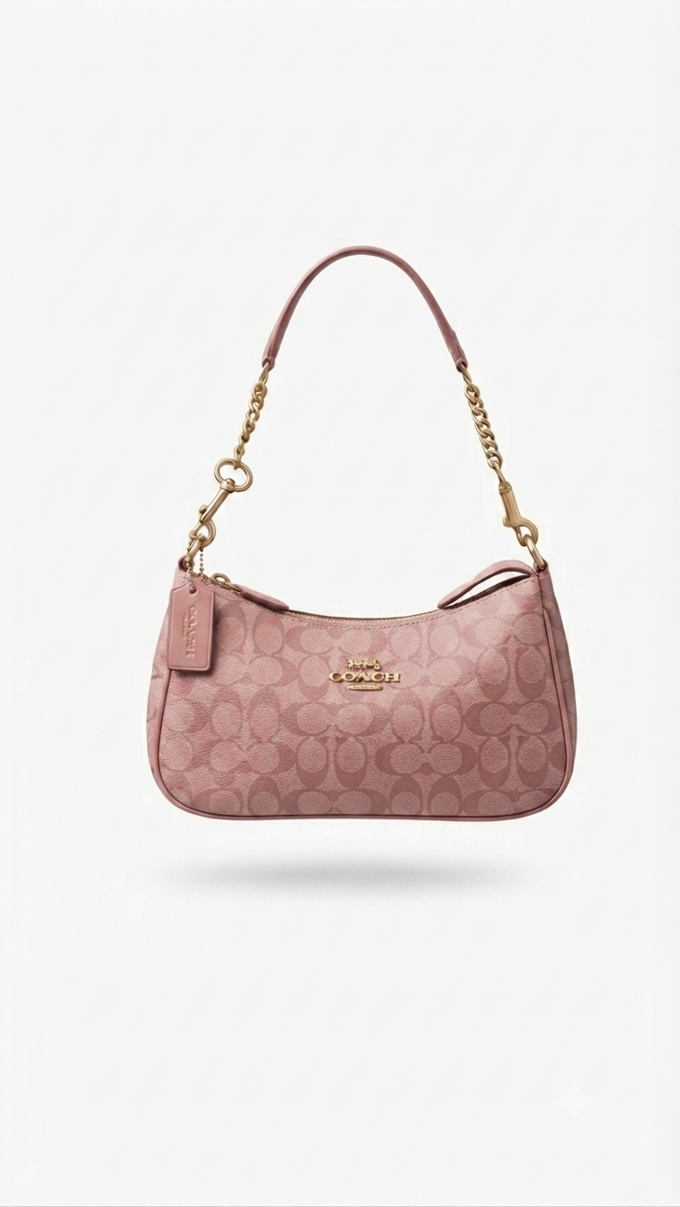 Coach Teri Shoulder Toz Pembe
